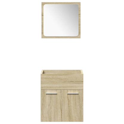 Set Mobili da Bagno 4 pz Rovere Sonoma in Legno Multistrato | homemem39