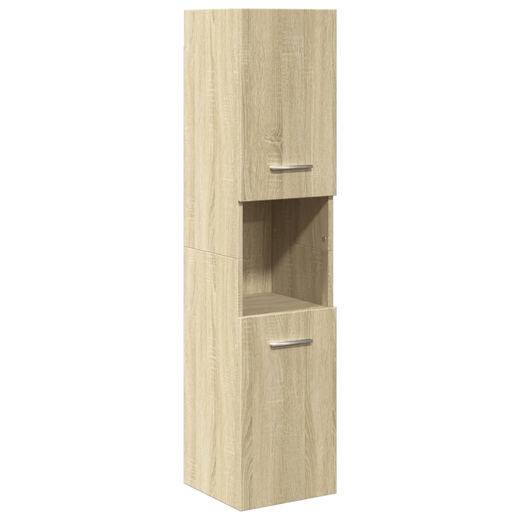 Set Mobili da Bagno 4 pz Rovere Sonoma in Legno Multistrato | homemem39