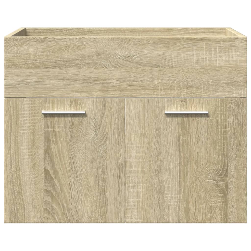 Set Mobili da Bagno 4 pz Rovere Sonoma in Legno Multistrato