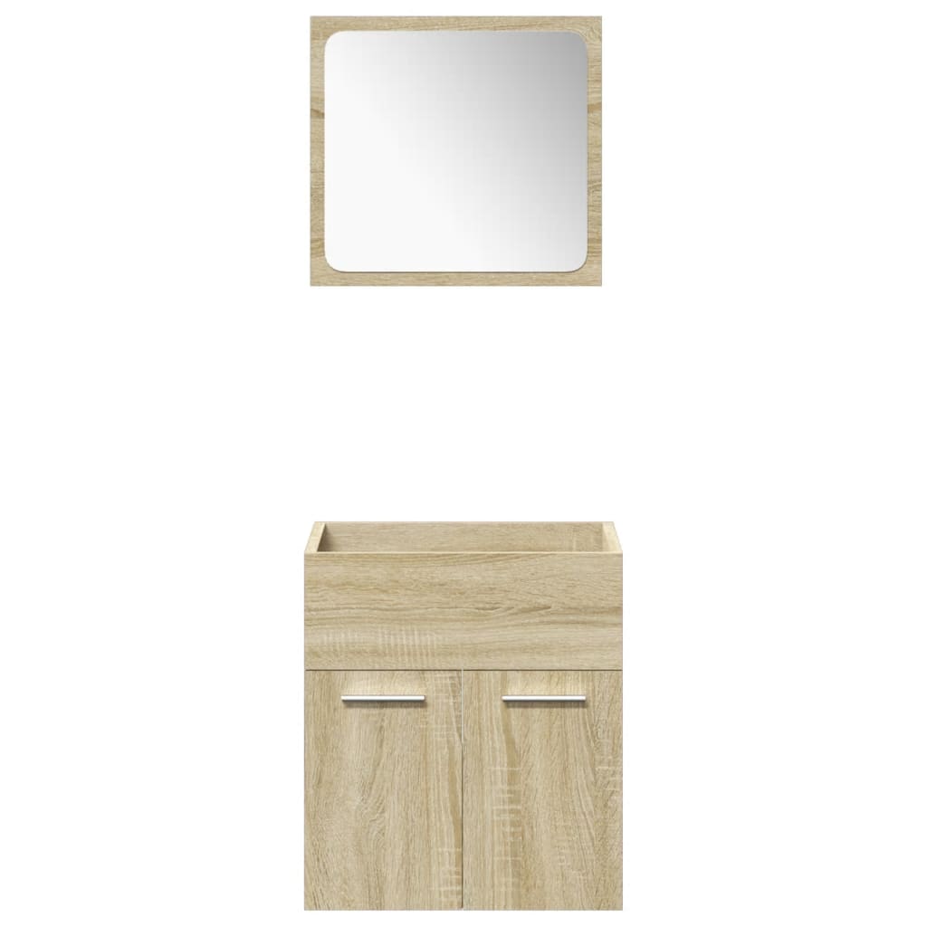 Set Mobili da Bagno 5 pz Rovere Sonoma in Legno Multistrato | homemem39
