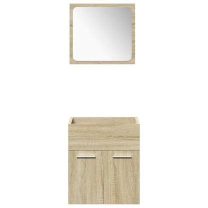Set Mobili da Bagno 5 pz Rovere Sonoma in Legno Multistrato | homemem39