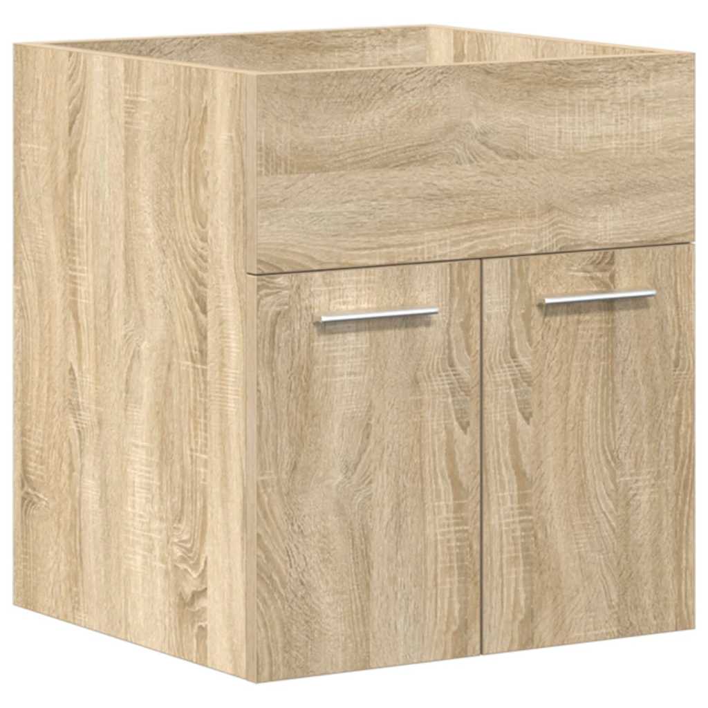 Mobile da Bagno con Lavabo Integrato e Rubinetto Rovere Sonoma | homemem39