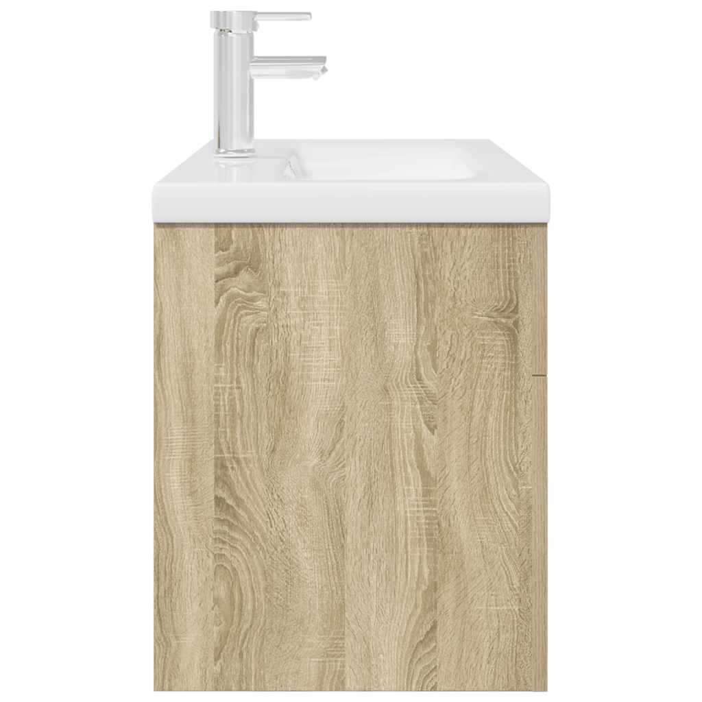 Mobile da Bagno con Lavabo Integrato e Rubinetto Rovere Sonoma | homemem39