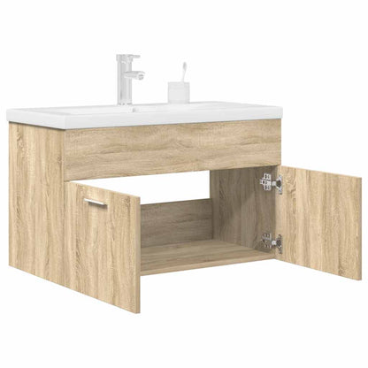 Mobile da Bagno con Lavabo Integrato e Rubinetto Rovere Sonoma | homemem39