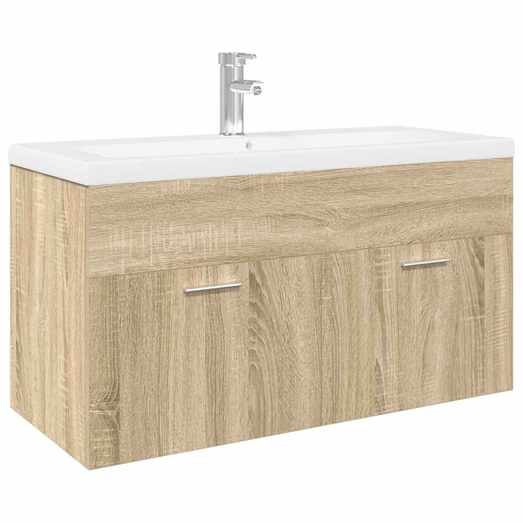 Mobile da Bagno con Lavabo Integrato Rovere Sonoma | homemem39