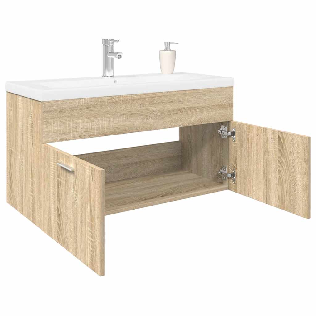 Mobile da Bagno con Lavabo Integrato Rovere Sonoma | homemem39