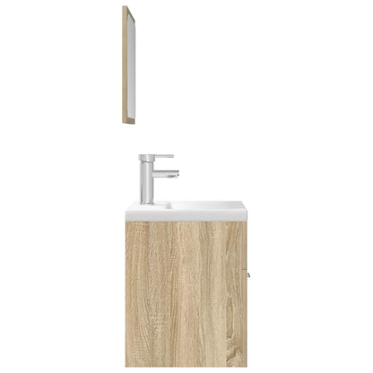 Set Mobili da Bagno 3 pz Rovere Sonoma in Legno Multistrato | homemem39