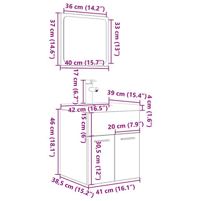 Set Mobili da Bagno 3 pz Rovere Sonoma in Legno Multistrato | homemem39
