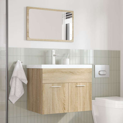 Set Mobili da Bagno 3 pz Rovere Sonoma in Legno Multistrato