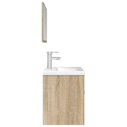 Set Mobili da Bagno 3 pz Rovere Sonoma in Legno Multistrato