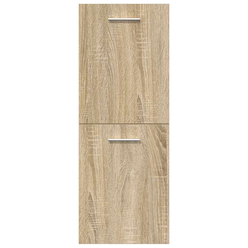 Set Mobili da Bagno 5 pz Rovere Sonoma in Legno Multistrato