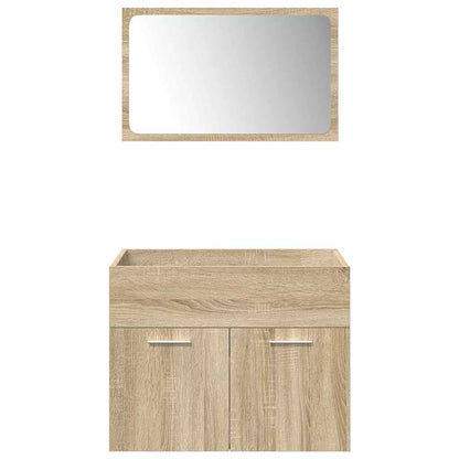 Set Mobili da Bagno 4 pz Rovere Sonoma in Legno Multistrato