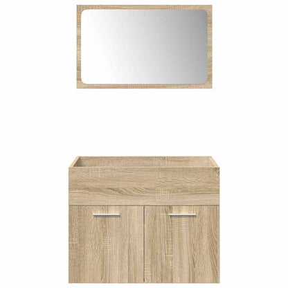 Set Mobili da Bagno 4 pz Rovere Sonoma in Legno Multistrato