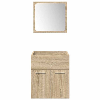 Set Mobili da Bagno 5 pz Rovere Sonoma in Legno Multistrato | homemem39