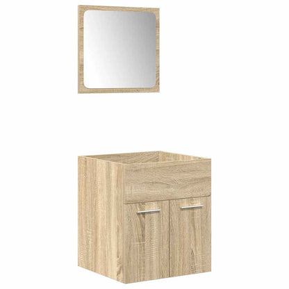 Set Mobili da Bagno 5 pz Rovere Sonoma in Legno Multistrato | homemem39