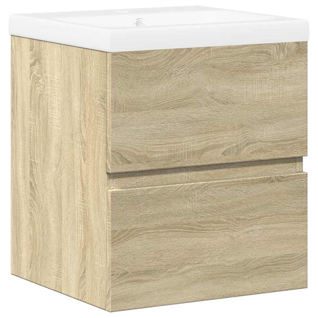 Set Mobili da Bagno 2 pz Rovere Sonoma in Legno Multistrato | homemem39