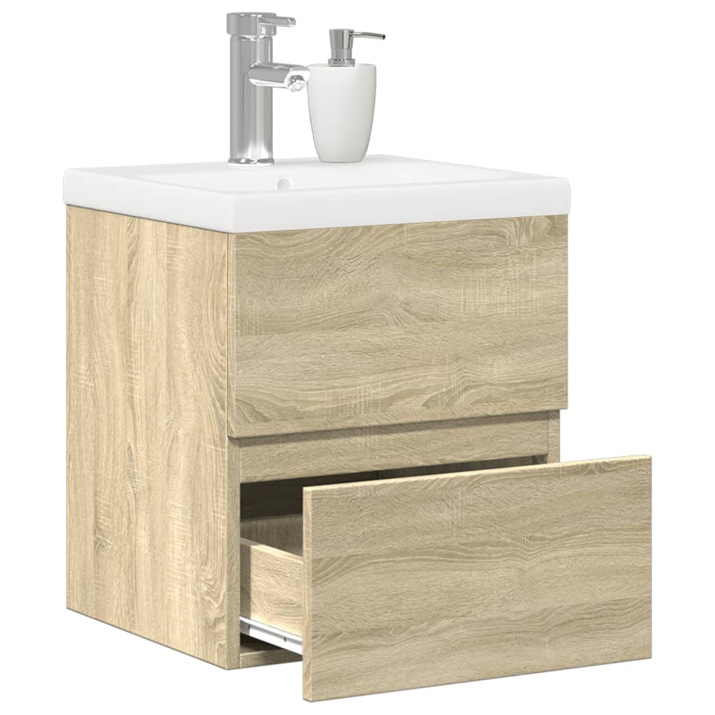 Set Mobili da Bagno 2 pz Rovere Sonoma in Legno Multistrato | homemem39
