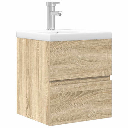 Set Mobili da Bagno 2 pz Rovere Sonoma in Legno Multistrato | homemem39