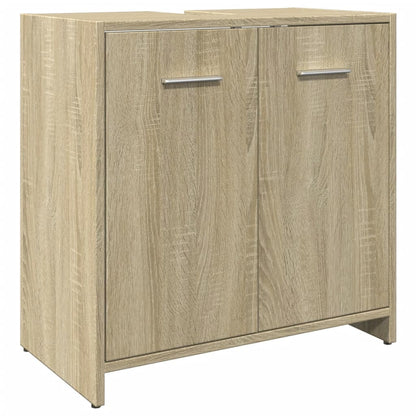 Set Mobili da Bagno 4 pz Rovere Sonoma in Legno Multistrato