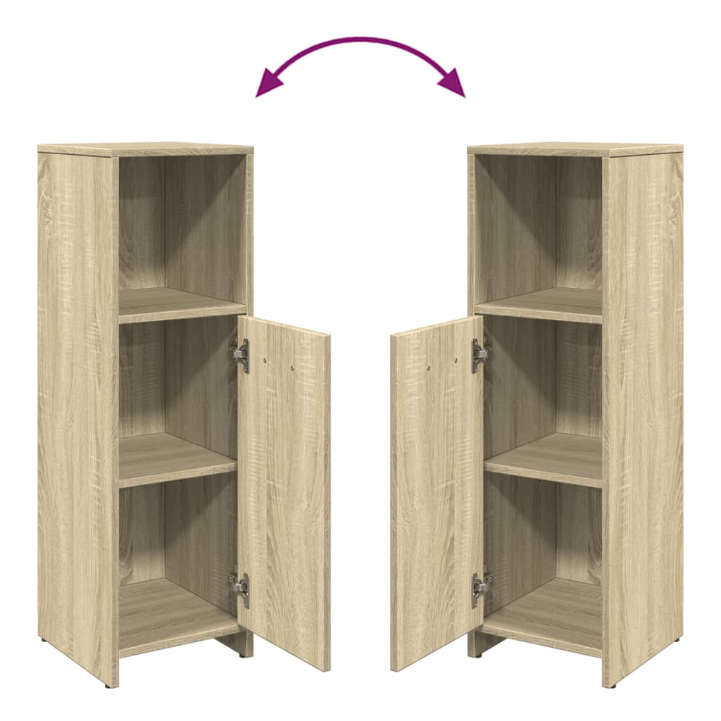 Set Mobili da Bagno 4 pz Rovere Sonoma in Legno Multistrato | homemem39