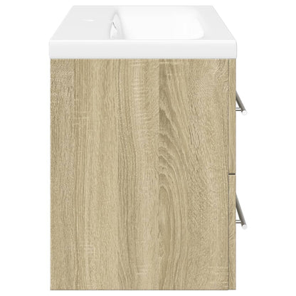 Set Mobili da Bagno 2 pz Rovere Sonoma in Legno Multistrato