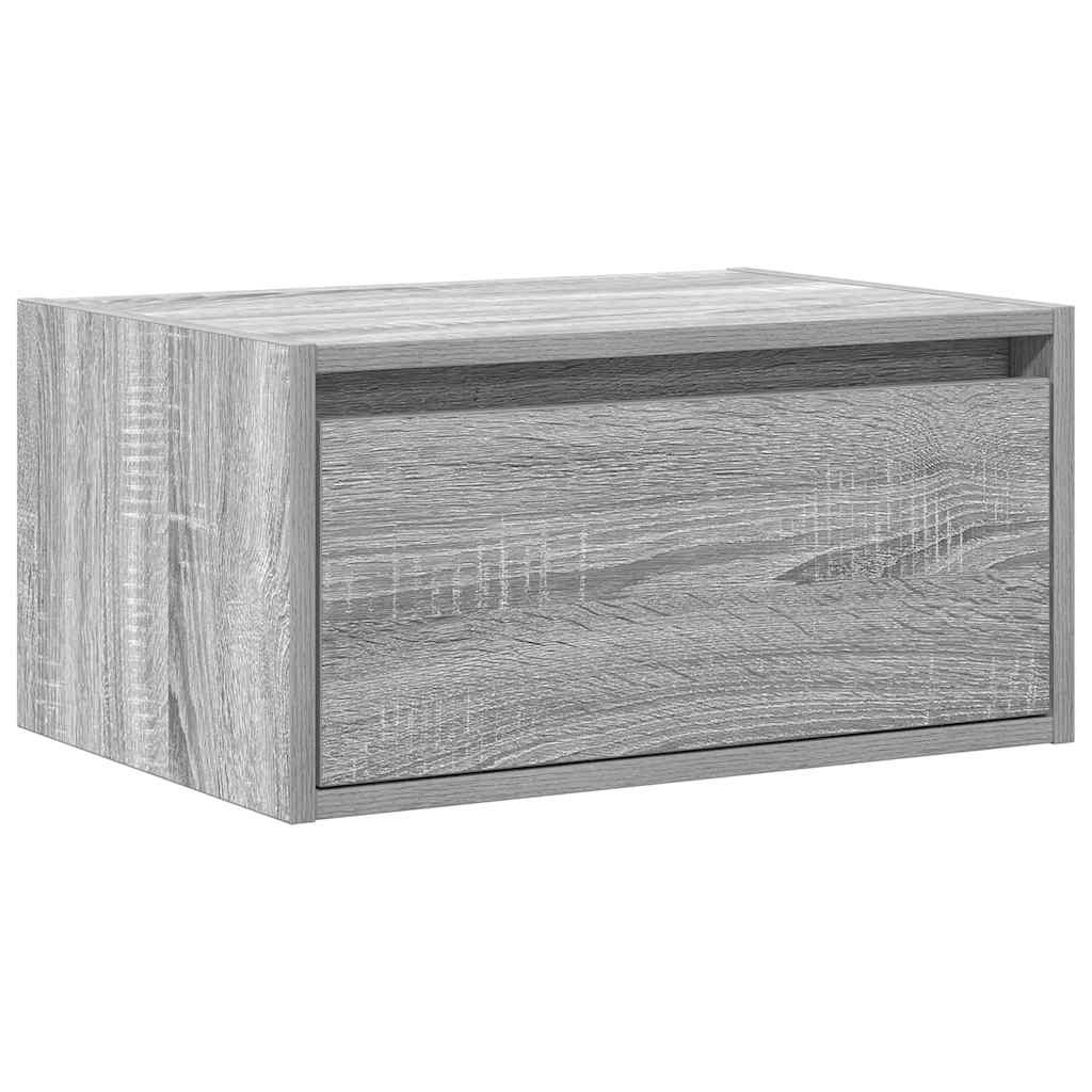 Comodino a Parete con luci LED Grigio Sonoma - homemem39