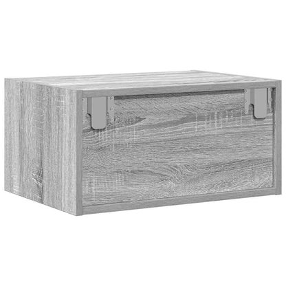 Comodino a Parete con luci LED Grigio Sonoma - homemem39