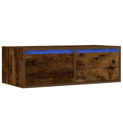 Mobile Porta TV con Luci LED Rovere Fumo 75x35,5x25 cm - homemem39
