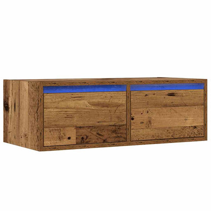 Mobile Porta TV con Luci LED Legno Antico 75x35,5x25 cm - homemem39