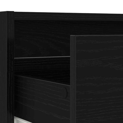Mobile Porta TV con Luci LED Rovere Nero 100X35,5x25 cm - homemem39