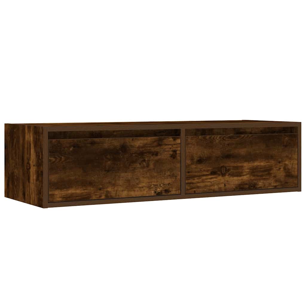 Mobile Porta TV con Luci LED Rovere Fumo 100X35,5x25 cm | homemem39
