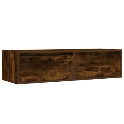 Mobile Porta TV con Luci LED Rovere Fumo 100X35,5x25 cm | homemem39