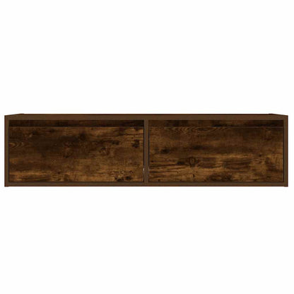 Mobile Porta TV con Luci LED Rovere Fumo 100X35,5x25 cm