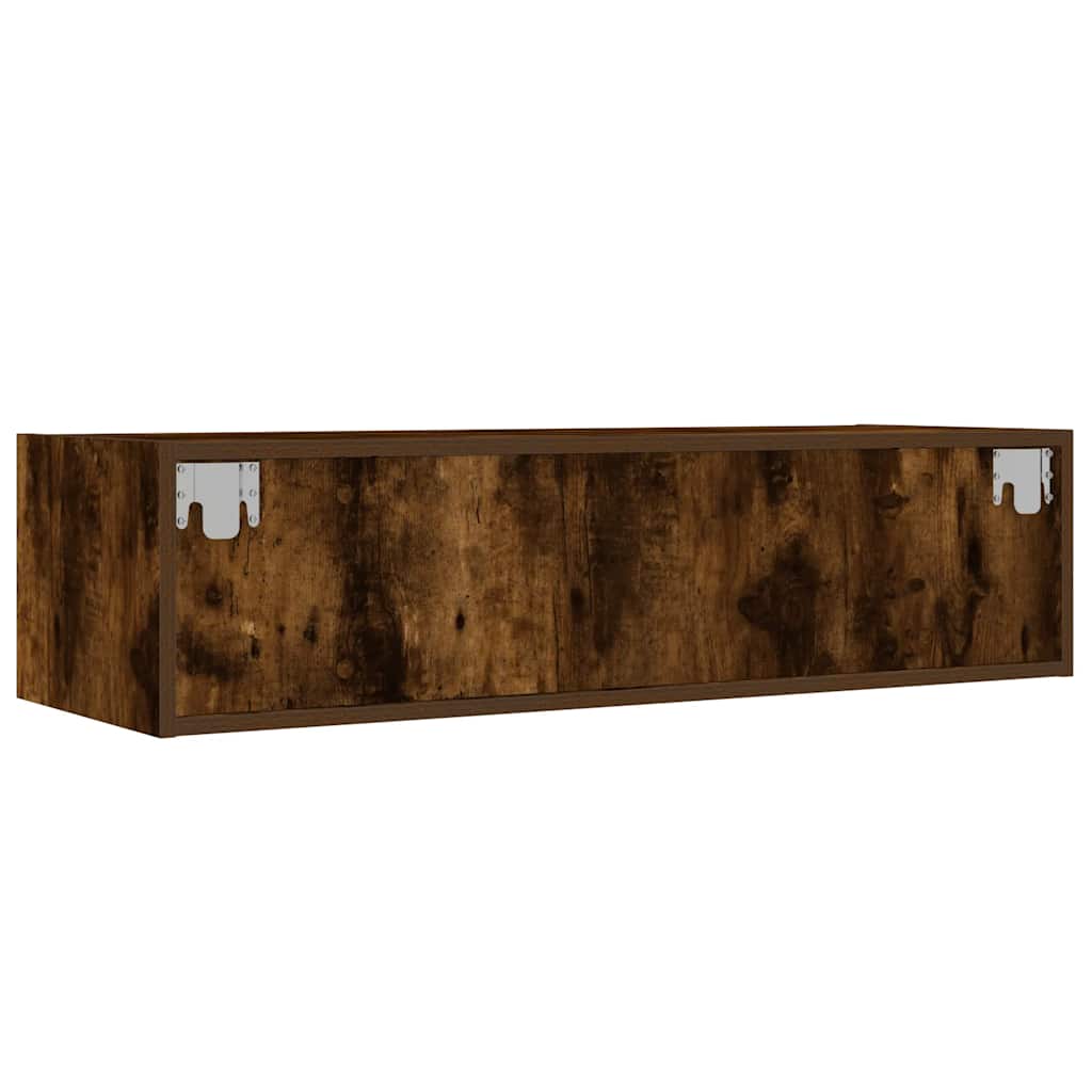 Mobile Porta TV con Luci LED Rovere Fumo 100X35,5x25 cm | homemem39