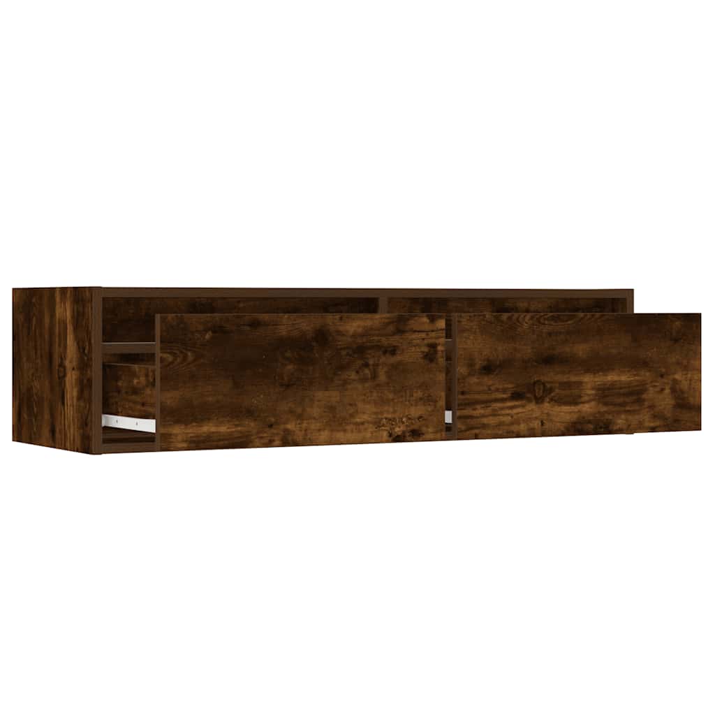 Mobile Porta TV con Luci LED Rovere Fumo 100X35,5x25 cm | homemem39