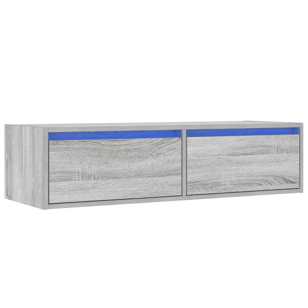 Mobile Porta TV con Luci LED Grigio Sonoma 100X35,5x25 cm