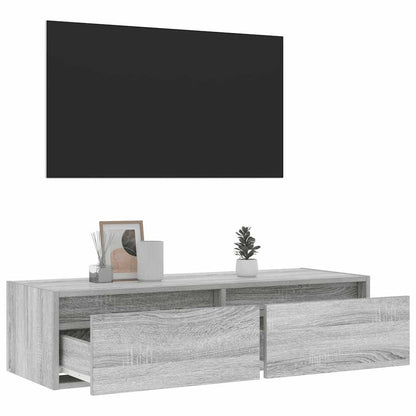 Mobile Porta TV con Luci LED Grigio Sonoma 100X35,5x25 cm