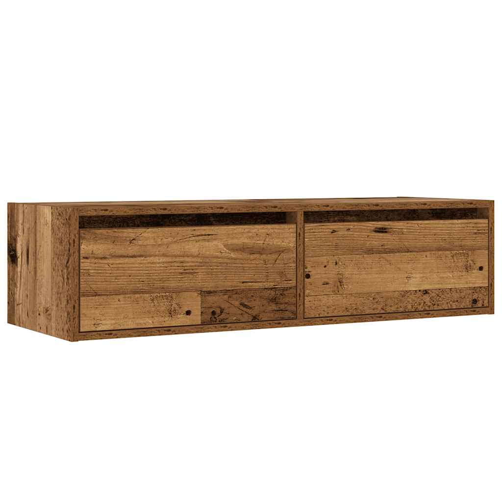 Mobile Porta TV con Luci LED Legno Vecchio 100X35,5x25 cm | homemem39