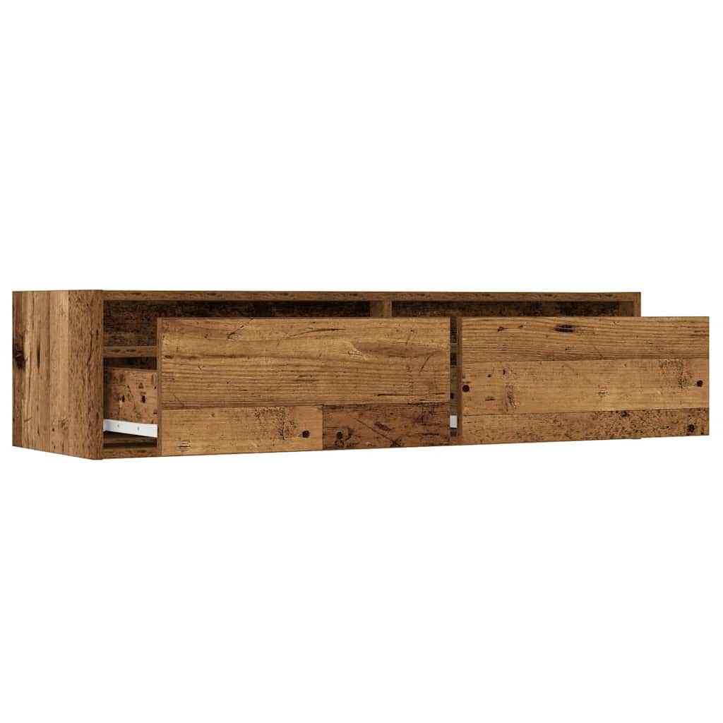 Mobile Porta TV con Luci LED Legno Vecchio 100X35,5x25 cm | homemem39