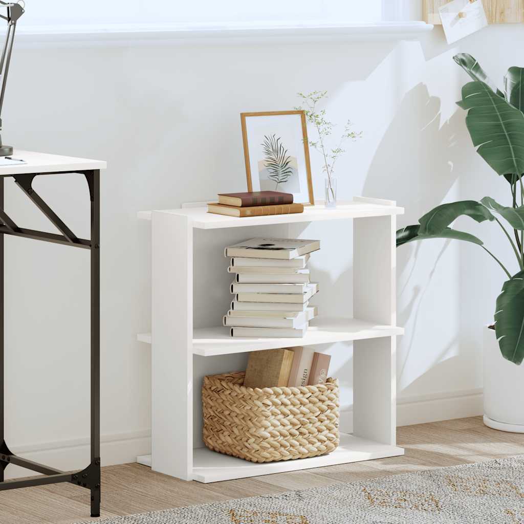 Libreria a 3 Ripiani Bianca 60x30x60 cm in Legno Multistrato | homemem39