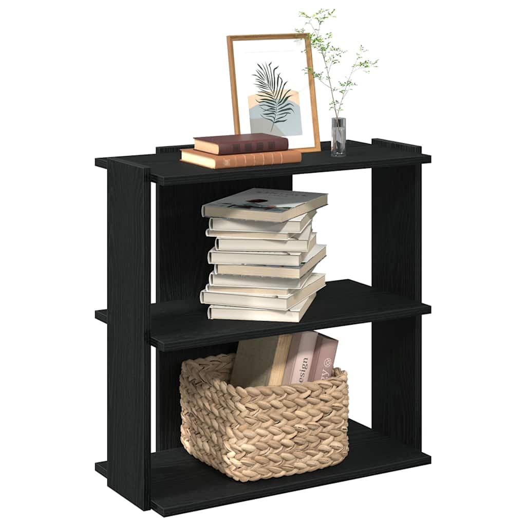 Libreria a 3 Ripiani Nera 60x30x60 cm in Legno Multistrato | homemem39