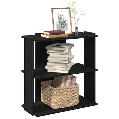 Libreria a 3 Ripiani Nera 60x30x60 cm in Legno Multistrato | homemem39