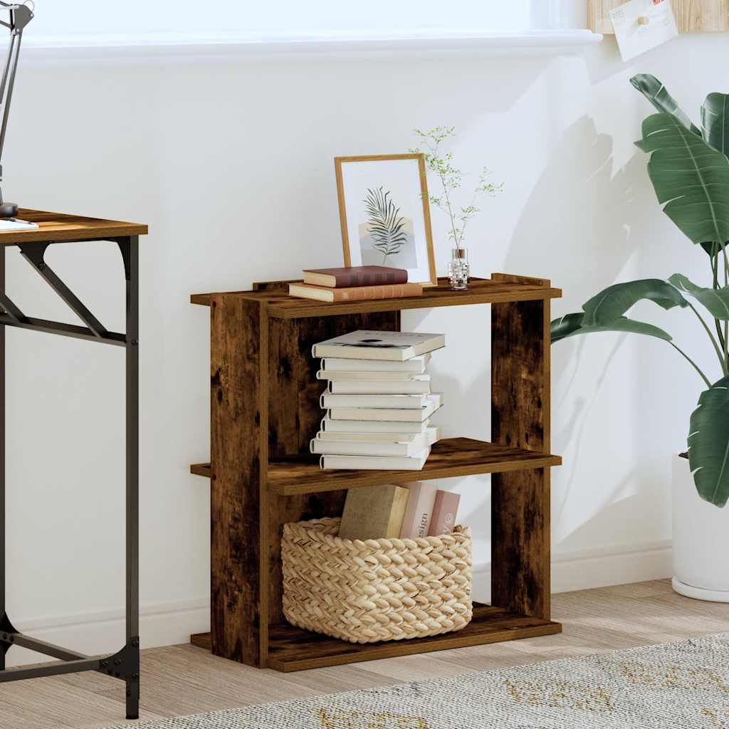 Libreria a 3 Ripiani Rovere Fumo 60x30x60 cm Legno Multistrato | homemem39
