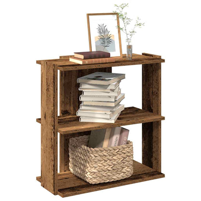 Libreria a 3 Ripiani Legno Vecchio 60x30x60cm Legno Multistrato | homemem39
