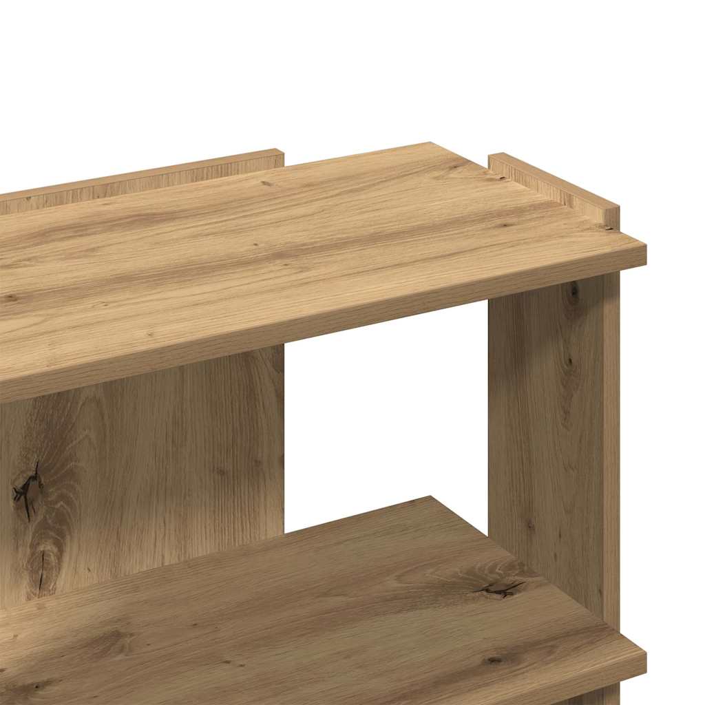 Libreria a 3 Ripiani Rovere Artigianale 60x30x60 cm | homemem39