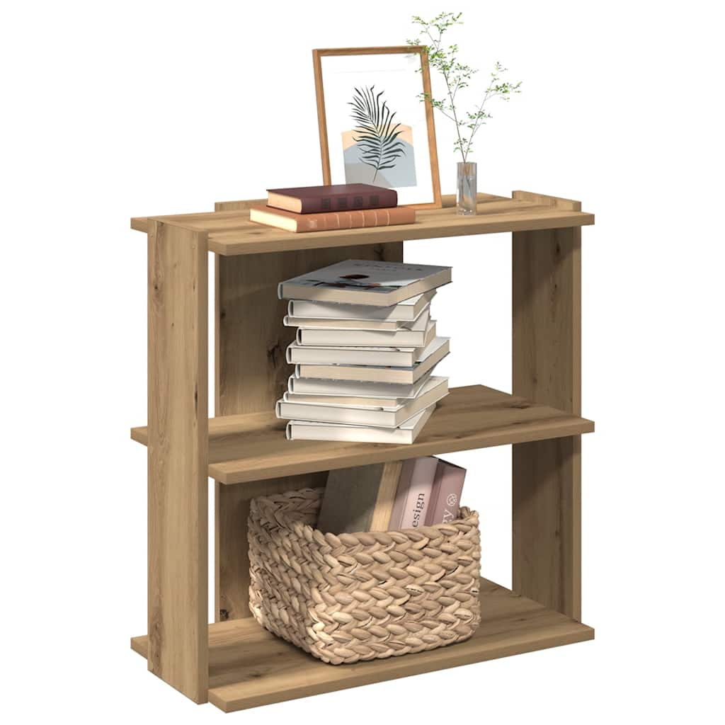Libreria a 3 Ripiani Rovere Artigianale 60x30x60 cm | homemem39