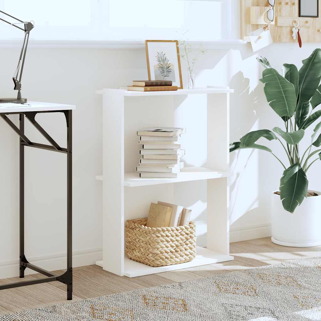 Libreria a 3 Ripiani Bianca 60x30x80 cm in Legno Multistrato