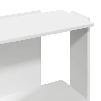 Libreria a 3 Ripiani Bianca 60x30x80 cm in Legno Multistrato