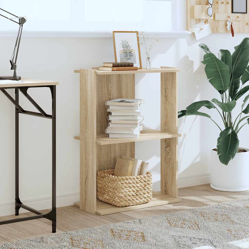 Libreria 3 Ripiani Rovere Sonoma 60x30x80 cm Legno Multistrato | homemem39
