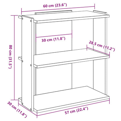Libreria 3 Ripiani Rovere Sonoma 60x30x80 cm Legno Multistrato | homemem39